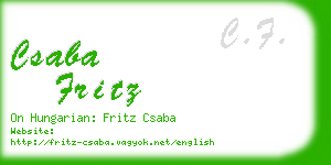 csaba fritz business card